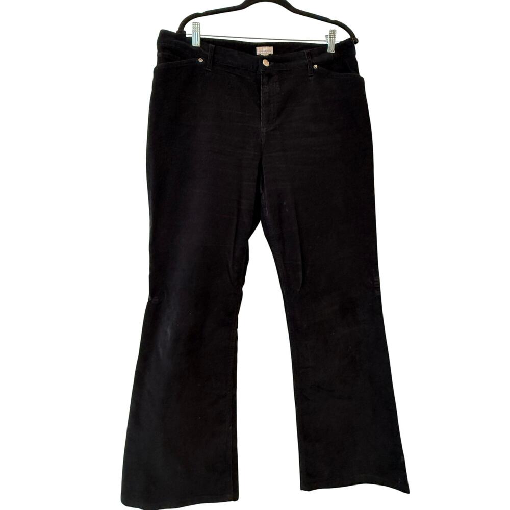 J Jill Tried and True Fit At Waist Stretch 16 Petite Corduroy Black Pants